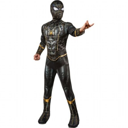 Spiderman sort og guld børnekostume 450x450 - Spiderman kostume til børn
