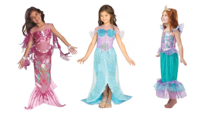 ariel kostume til børn havfrue kostume til børn havfrue børnekostume lyserød havfrue kjole til piger