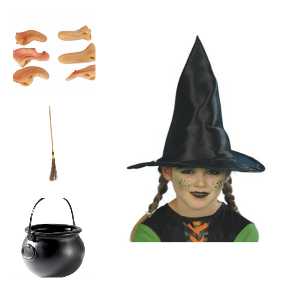 collage - Hekse kostume til børn