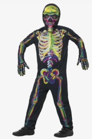 neon skelet børnekostume halloween kostume til børn