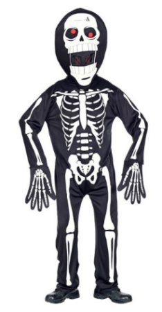 skelet ekstra høj heldrag halloween kostume