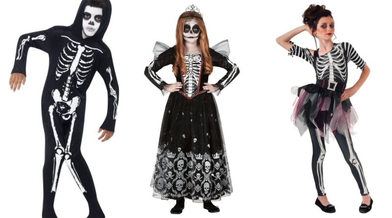 skelet kostume til børn, skelet udklædning til børn, skelet kostumer, skelet børnekostumer, skelet fastelavnskostume til børn