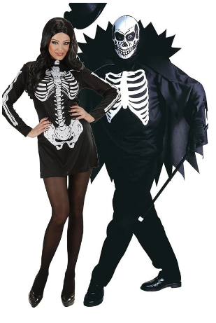 skelet parkostume halloween parkostume halloween par udklædning
