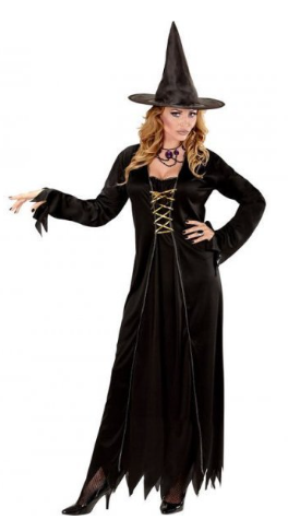 sort halloween kostume kvinder heks halloween udklædning heksekjole kostume