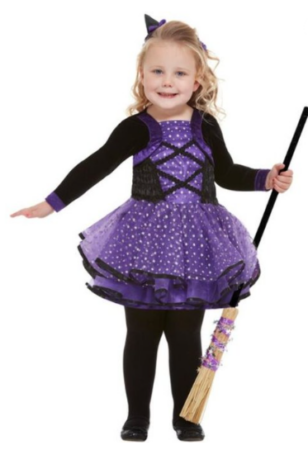 stjerneheks kostume barn lilla halloween kostume 2 årig