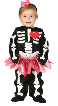 skeletpige babykostume halloween udklædning til pige sødt halloween kostume til baby