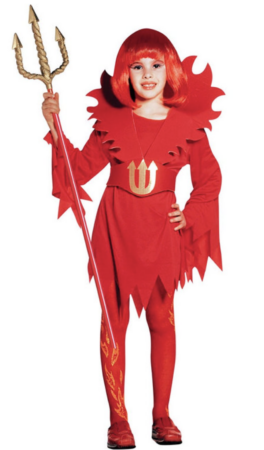dronningedjævel dronning djævel rødt kostume til piger halloweenkostume til piger