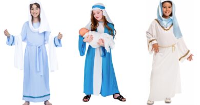 Jomfru Maria kostume til børn Jomfru Maria udklædning Jomfru Maria tøj krybbespil julefest fastelavn