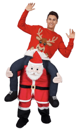 sjovt julekostume skov juleudklædning carry med julemand ride on julemand kostume til voksne 
