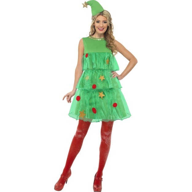 juletræ kostume til voksne juletræ kostume til kvinder juletræ udklædning julefrokost kostume
