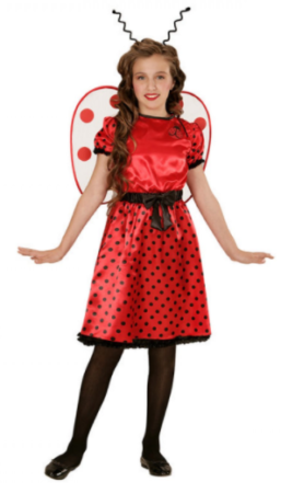mariehøne kostume til piger fastelavnskostume til piger rødt børnekostume polkaprikker kostume til piger