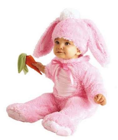 Lyserød Kanin Babykostume 379x450 - Kanin kostume til baby