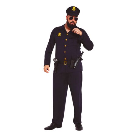 Plus size politimand kostume 450x450 - Politibetjent kostume til voksne