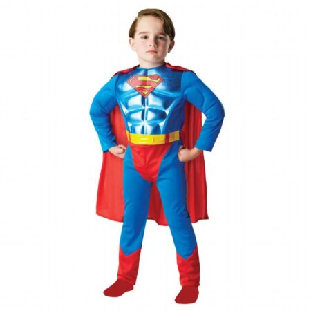 Superman kostume med metallisk bryst barn 450x450 - Superman kostume til børn
