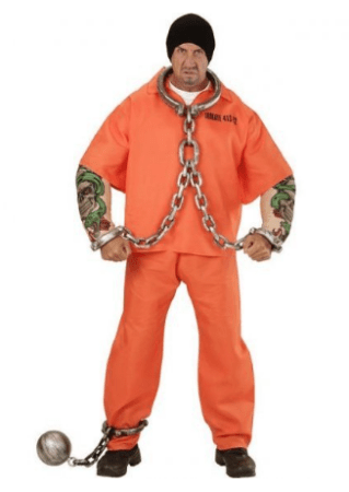 fangedragt orange kostume fange med tattoo udklædning fængsel kostume til voksne
