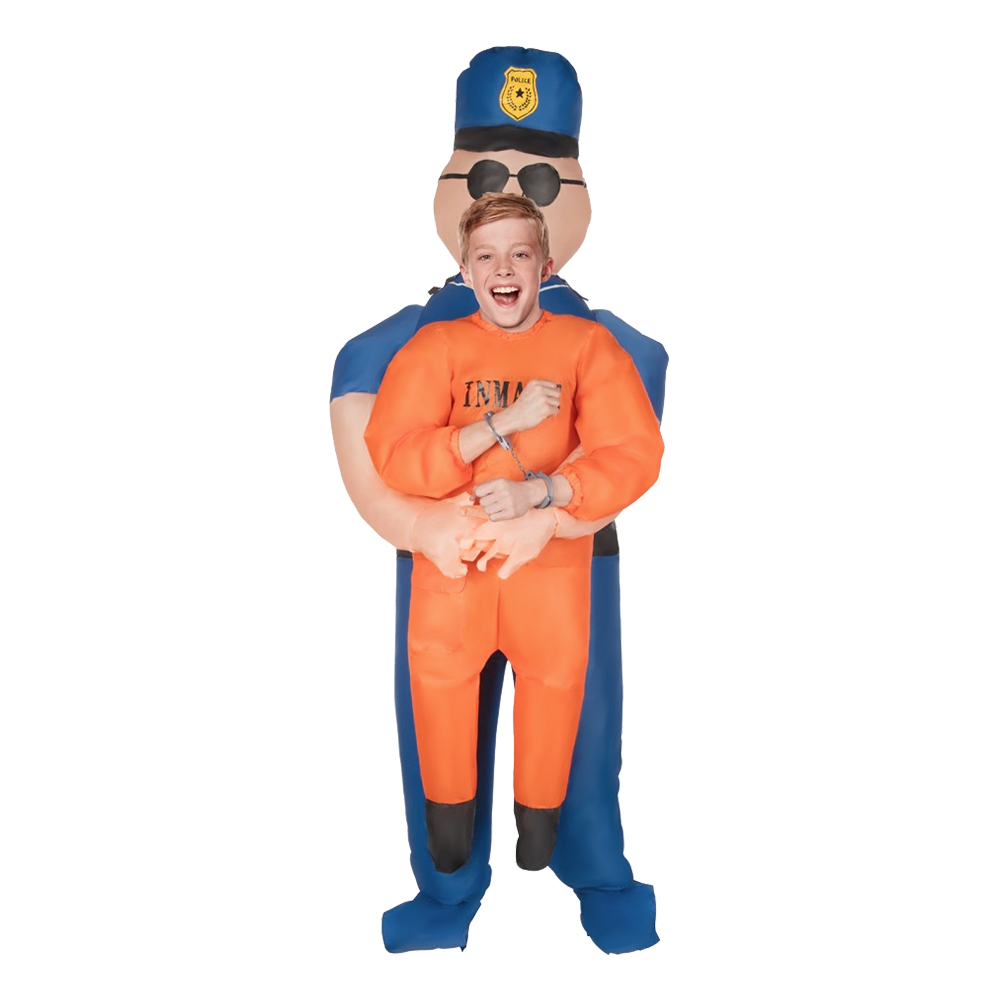 Menneskelige race væv mave oppusteligt fange kostume til børn politi og røver kostume til barn -  KostumeUniverset