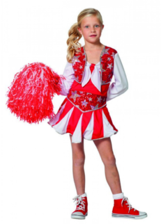 rødt cheerleader kostume til piger rød kjole udklædning fastelavnskostume til 6 årig