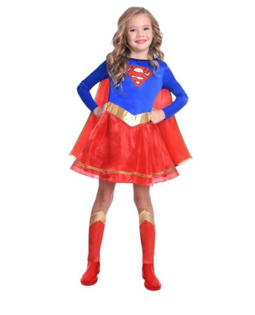 super girl b&oslash;rnekostume