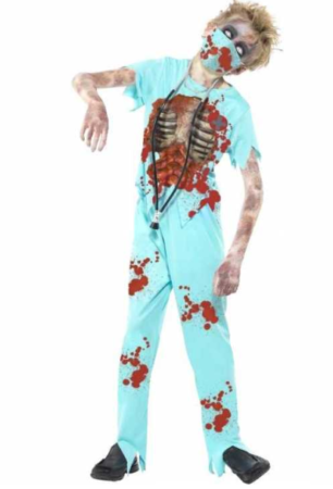 zombie l&aelig;ge b&oslash;rnekostume halloween b&oslash;rnekostume