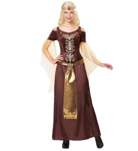 viking kostume til voksne vikingekostume til kvinder vikingekvinde kostume vikingepige kriger kvinde vikingetiden udkl&aelig;dning lady mariott kostume