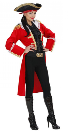 kvindelig pirat kaptajn rødt kostume til voksne sørøver kostume til kvinder