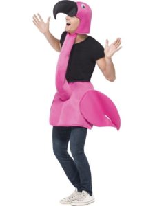 sjovt kostume sidste skoledag karneval flamingo pink