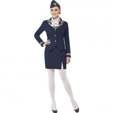 stewardesse kostume til voksne stewardesse uniform udklædning pige sidste skoledag udklædning karnevalskostumet