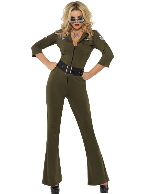 top gun kostume til kvinder topgun kostume udklædning pilot kostume til voksne kvindelig jægerpilot kostume