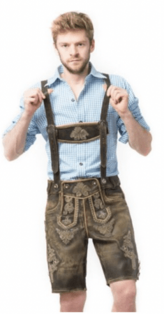 leaderhosen retro lederhosen med mønster leaderhosen med seler oktoberfest kostume ølfestival udklædning ølfest tøj 