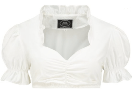 oktoberfest skjorte hvid skjorte dame tyroler bluse tyrolerskjorte hvid