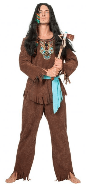 brunindianer udklædning voksne fastelavnskostume til herre usa udklædning historisk kostume indianer tøj