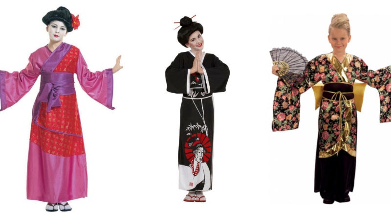geisha kostume til voksne geisha kimono udklædning til temafest karneval eller fastelavn sort japansk kimono
