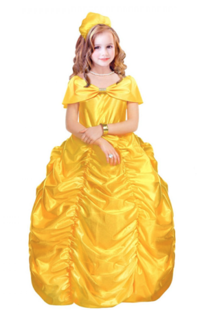 gul dronning børnekostume 313x450 - Dronning kostume til børn