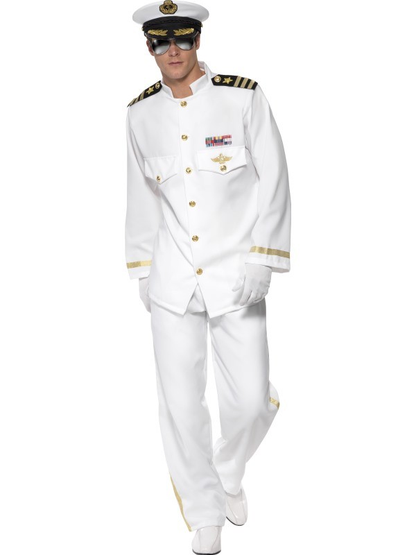 kaptajn kostume til voksne sømand kaptajn hvid kaptajn forklædning sømandskostume til voksne sømand kostume til voksne