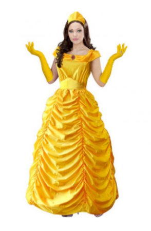 prinsesse belle kostume til voksne disney udklædning kvinder gul udklædning til kvinder