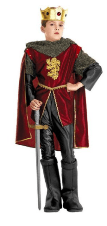 royal ridder kostume til børn middelalder konge udklædning barn kappe udklædning