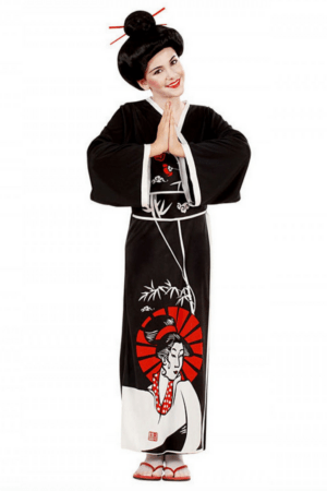 sort geisha kostume til børn 300x450 - Geisha kostume til børn og voksne