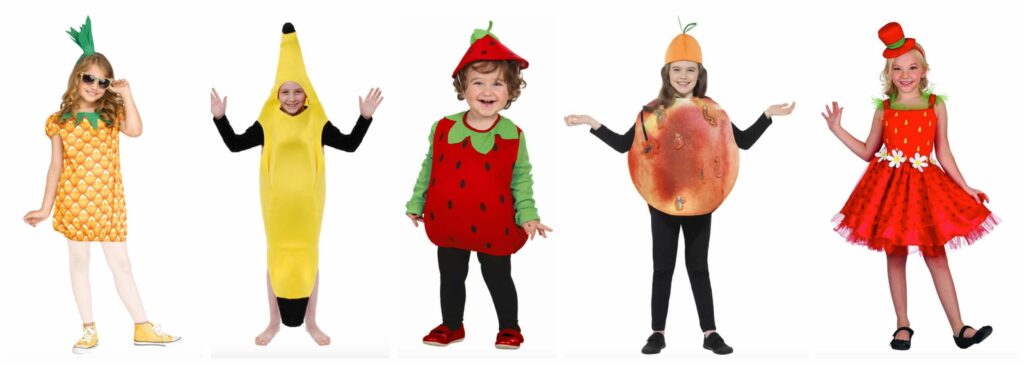 frugt kostume til børn og baby, frugt kostume til baby, frugt udklædning til børn, frugt udklædning til baby, sjove fastelavnskostumer til børn, sjove fastelavnskostumer til baby, frugt babykostumer, frugt kostumer