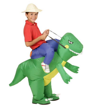 Oppustelig dinosaur børnekostume  376x450 - Dinosaur kostume til børn og baby