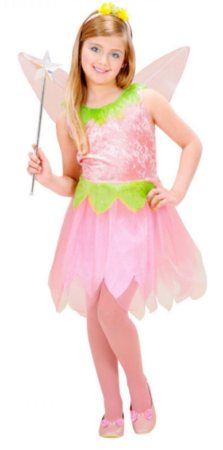 lyserød fe kostume fe børnekostume fe udklædning pink fe kjole til piger