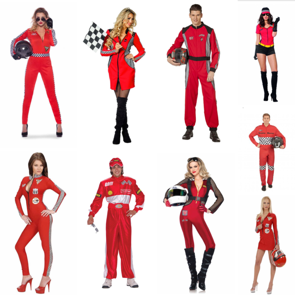 racerkører kostume til mænd og kvinder