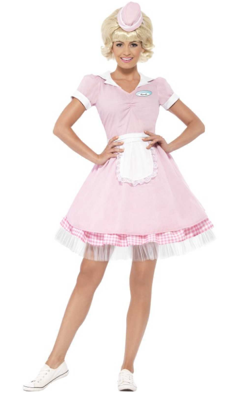 babypink servetrice kjole kostume 1950erne