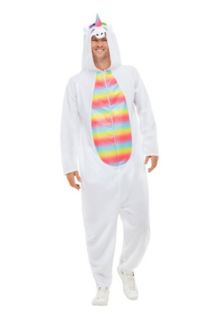 regnbue unicorn kostume til voksne