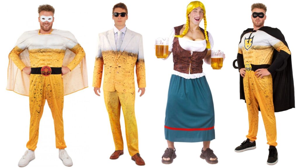 ølkostume til voksne øl kostume oktoberfest beer udklædning alkohol kostume superhelt oktoberfest ølfest udklædning til mand