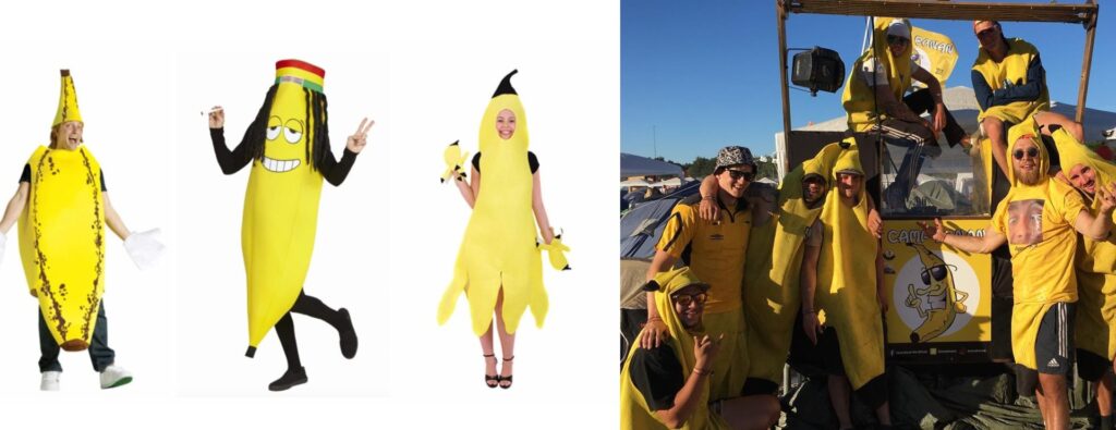 festival kostume til voksne festival banan lejr fesival udklædning banan kostume til voksne