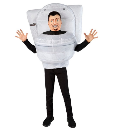 Skibidi Toilet&reg; Oppusteligt Kostume 416x450 - Toilet kostume til voksne