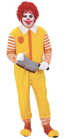 mcdonalds kostume mcd kostume sidste skoledag udklædning scary klovn kostume fastfood kostume til voksne