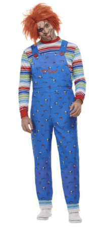chucky kosstume til voksne chucky voksenst&oslash;rrelse halloween udkl&aelig;dning mand gyserfilm kostume 90er kostume