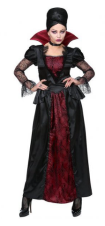 dracula kjole halloween vampyr kostume til kvinder lang kjole udkl&aelig;dning halloweenkostume