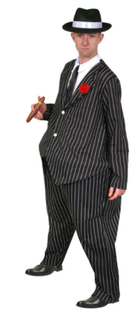 tyk gangster chef mafia boss kostume til voksne nålestribet kostume til voksne nålestribet habit